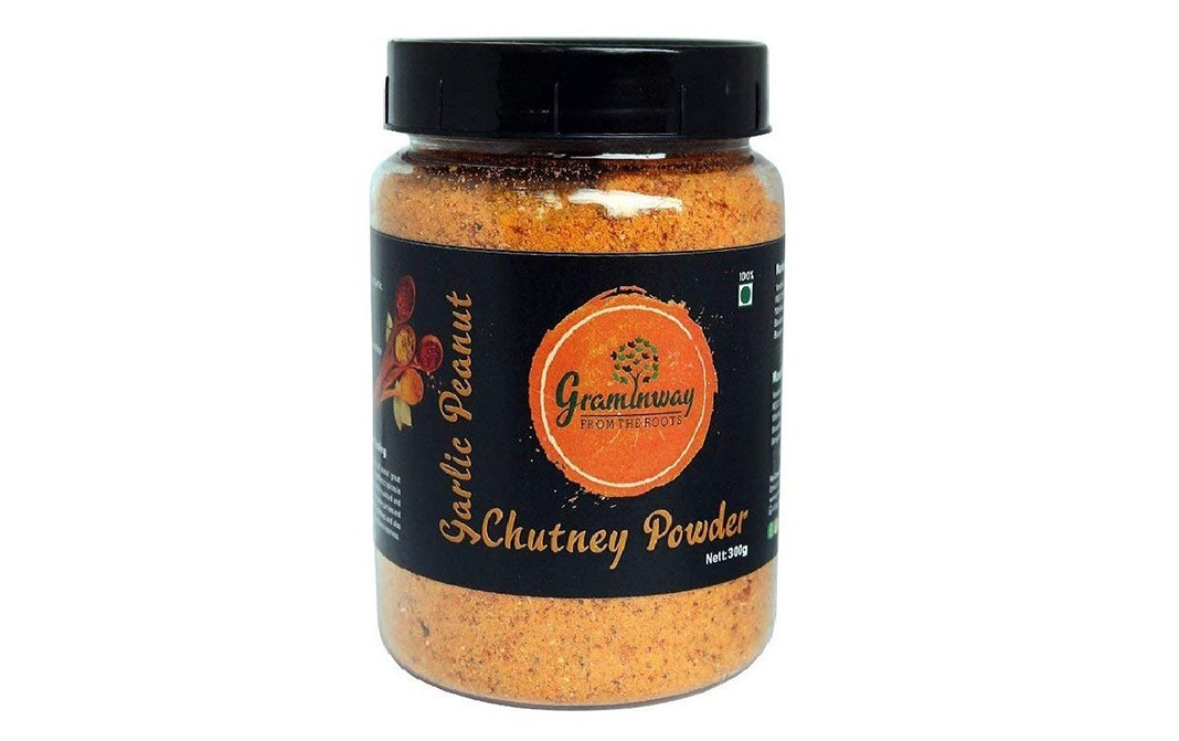 Graminway Garlic Peanut Chutney Powder    Plastic Jar  300 grams